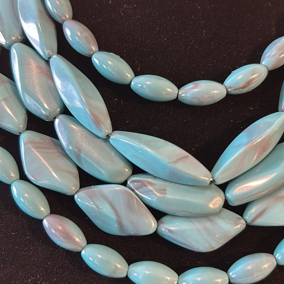 Branded Mark by Avon teal swirl color multi strand necklace with extender chain. - Picture 5 of 10